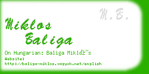 miklos baliga business card